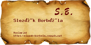 Slezák Borbála névjegykártya